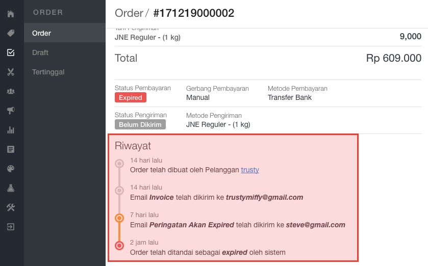 Segala yang dilakukan secara otomatis oleh sistem akan tercatat juga di sini Segala yang dilakukan secara otomatis oleh sistem akan tercatat juga di sini