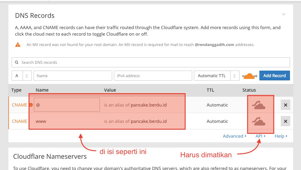 Cara Mengarahkan Domain dari Cloudflare ke Berdu.id Cara Mengarahkan Domain dari Cloudflare ke Berdu.id