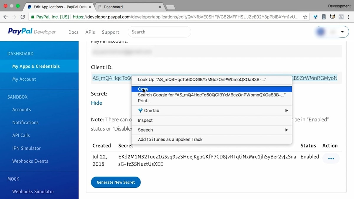 Copy Client ID Copy Client ID