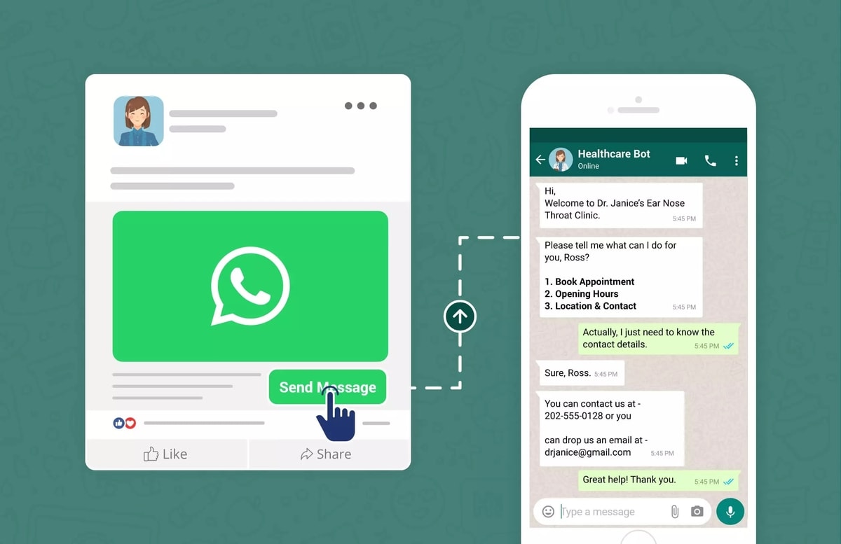 Contoh chat bot otomatis di click-to-whatsapp
Gambar: kevit.io Contoh chat bot otomatis di click-to-whatsapp
Gambar: kevit.io