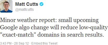 Laporan Update dari Matt Cutt di Twitter Laporan Update dari Matt Cutt di Twitter